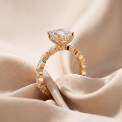 3.69 CT Emerald-cut Diamond Side Stone Ring