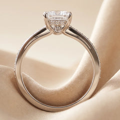 2.35 CT Emerald-cut Diamond Channel Pavé Ring