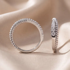 0.46 CT Round Diamond Twisted Rope Criss-Cross Ring