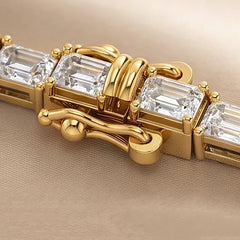 3.85 CT Emerald Diamond Tennis Bracelet