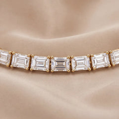 19.60 CT Emerald Cut Diamond Tennis Necklace