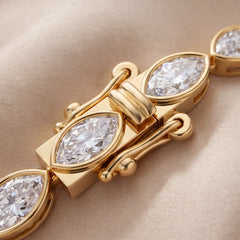 4.20 CT Marquise Cut Diamond Bezel Tennis Bracelet