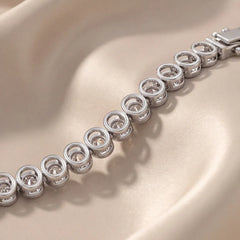12.30 CT Oval Cut Diamond Bezel Tennis Necklace