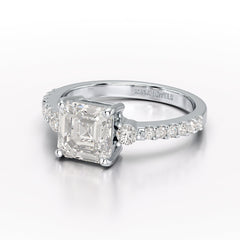 Asscher Cut 2.33 CT Lab Diamond Engagement Ring - Jama Jewels 