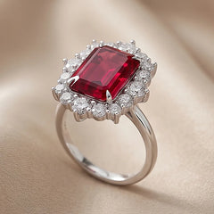 4.61 CT Emerald-cut Ruby Ring