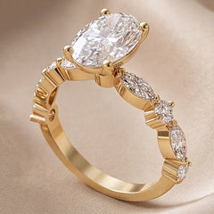 2.26 CT Oval Side Diamond Ring