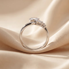 2.61 CT Marquise & Pear Cluster Diamond Ring