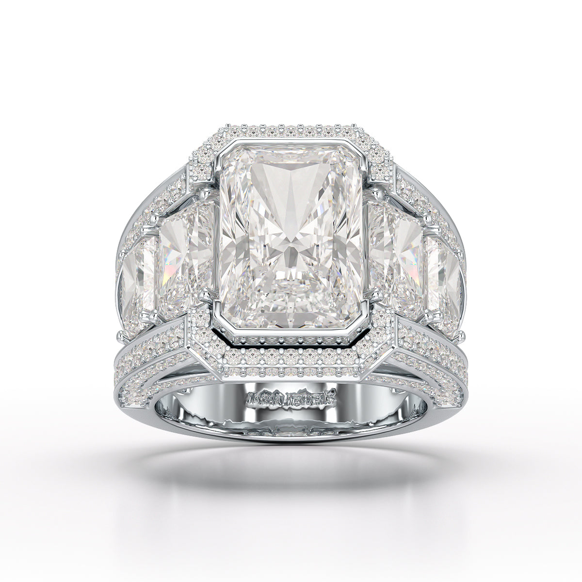 Radiant 9.68 Carat Lab Grown Diamond Wedding Ring - Jama Jewels 