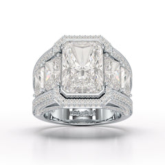 Radiant 9.68 Carat Lab Grown Diamond Wedding Ring - Jama Jewels 
