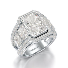 Radiant 9.68 Carat Lab Grown Diamond Wedding Ring - Jama Jewels 