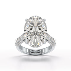 12.06 Carat Oval Cut Lab Diamond Engagement Ring - Jama Jewels 