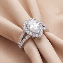 1.57 CT Pear Halo Ring