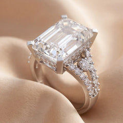 11 CT Emerald Hidden Halo Ring