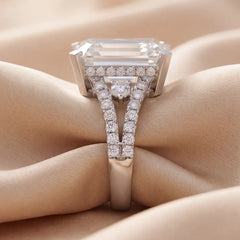 11 CT Emerald Hidden Halo Ring