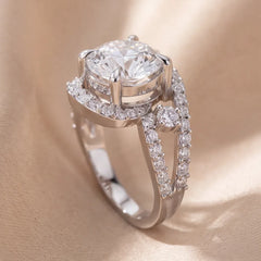 4 CT Round Solitaire Twisted Pavé Band Ring
