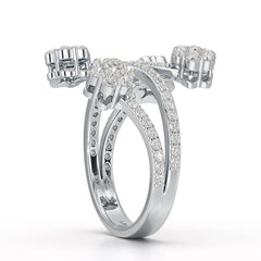 1.12 CT Flower Shape Lab Diamond White Gold Ring