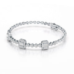 1.13 CT Baguette Cut Lab Diamond Bracelet