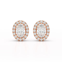 1.32 CT Lab Diamond Oval Cut Stud Earrings