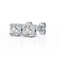 1.38 CT Single Diamond Stud Earrings - Jama Jewels 