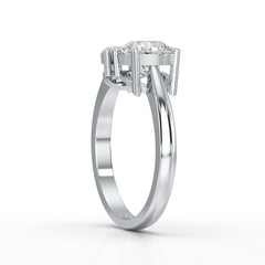 1.4 CT Marquise and Round Cut Lab Diamond Ring