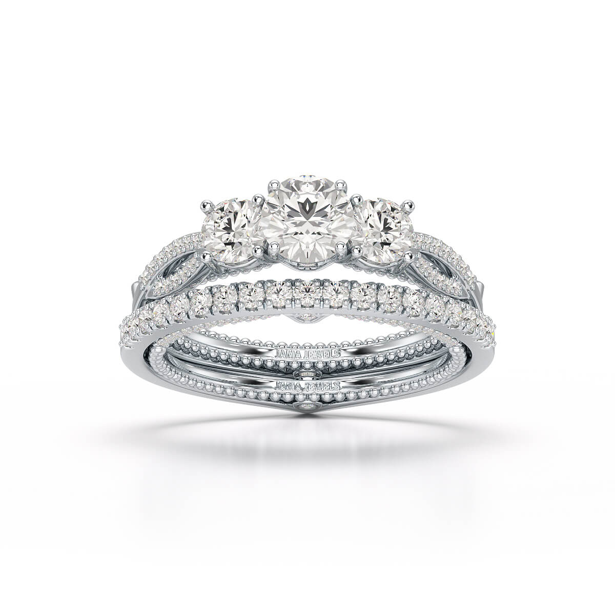 1.78 White Gold Twisted Lab Diamond Ring