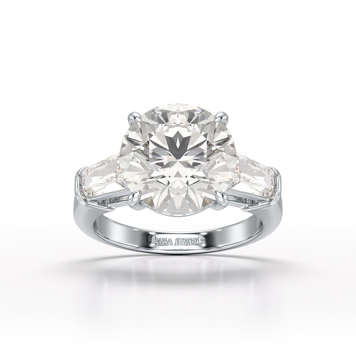 Three Stone Lab Diamond 2.74 CT Wedding Ring - Jama Jewels 