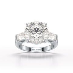 Three Stone Lab Diamond 2.74 CT Wedding Ring - Jama Jewels 