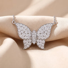 1.71 CT Round Butterfly Cluster Pendant