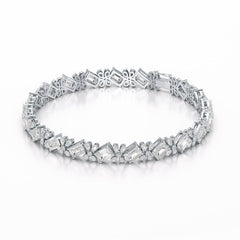 11.95 CT Emerald and Pear Cut Lab Diamond Bracelet