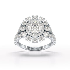 2.63 CT Double Halo Lab Diamond Wedding Ring - Jama Jewels 