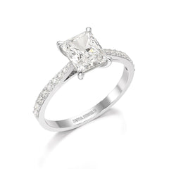 2.28 CT Solitaire Emerald Cut Lab Diamond Ring