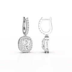 2.34 CT Lab Diamond Dangle Hoop Earrings