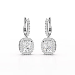 2.34 CT Lab Diamond Dangle Hoop Earrings