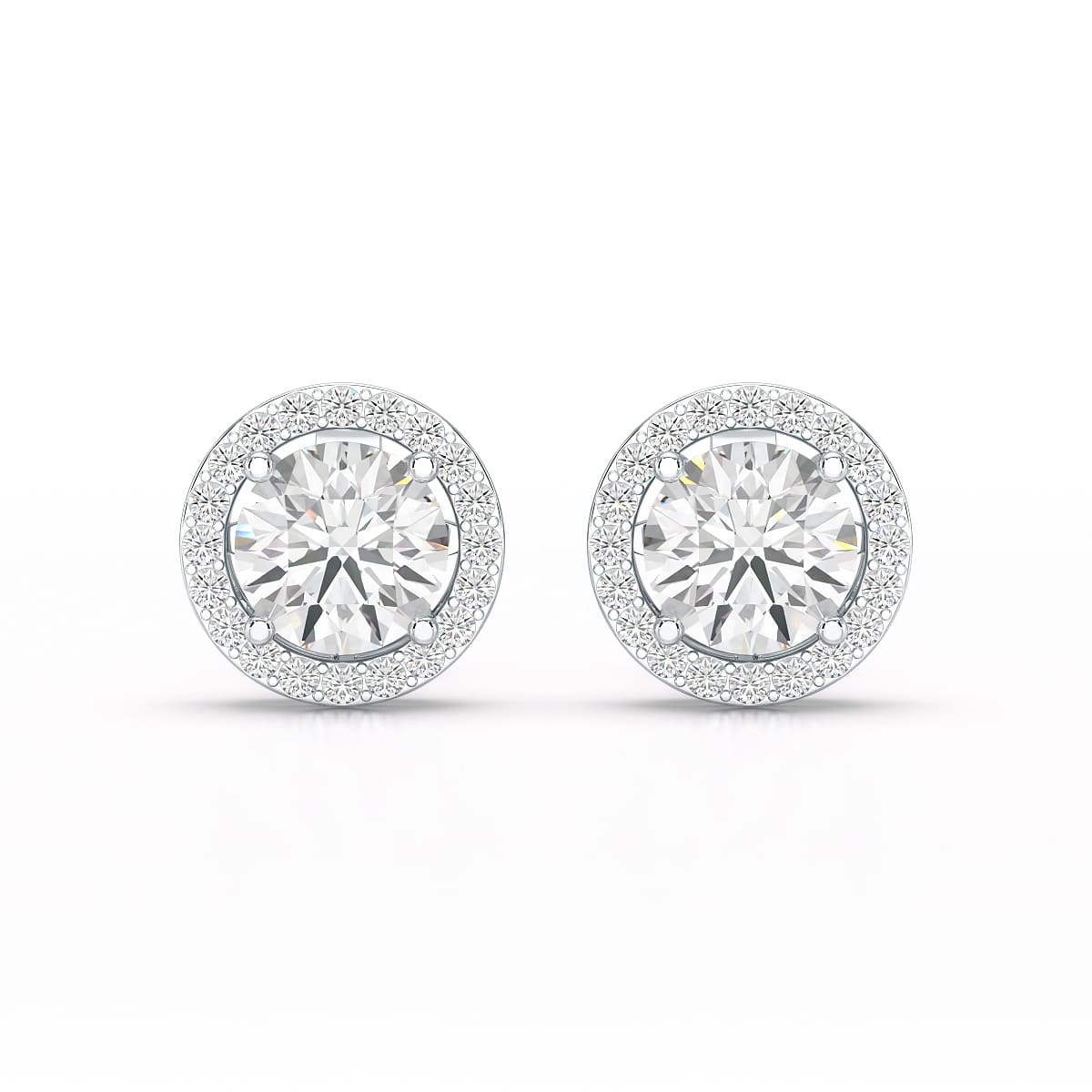 2.36 CT Round Cut Halo Lab Diamond Earring
