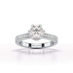 Round Lab Diamond 1.65 CT Simple Wedding Ring - Jama Jewels 