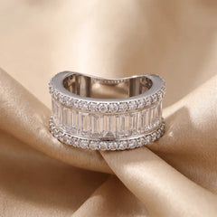 4.70 CT Baguette Channel-Set Curved Wide Band
