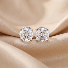 1 CT Round Four-Prong Stud Earrings