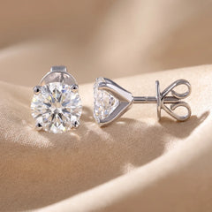 1 CT Round Four-Prong Stud Earrings