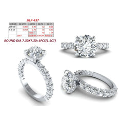 2.59 CT Round Solitaire Pavé Ring