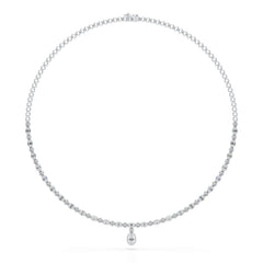 Baguette Cut Lab Created Diamond 3.53 CT Necklace