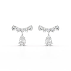 3.58 CT Lab Diamond Pear Cut Drop Earrings
