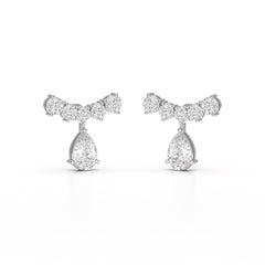 3.58 CT Lab Diamond Pear Cut Drop Earrings