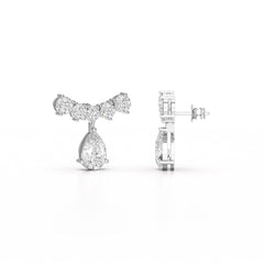 3.58 CT Lab Diamond Pear Cut Drop Earrings