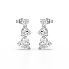 3.5 CT Lab Diamond Heart Cut Earrings