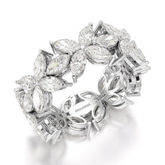 3.5 CT Marquise Cut Flower Shape Lab Diamond Ring