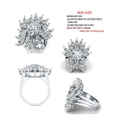 4.79 CT Oval & Marquise Sunburst Halo Ring