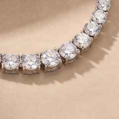 18.27 CT Round Diamond Graduated Tennis Necklace