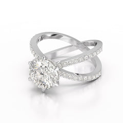 3 CT Lab Diamond Round Brilliant Cut Ring