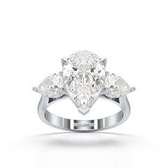 5 CT Pear Cut Lab Diamond Ring