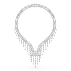 46.95 CT Lab Diamond Fancy Pear Cut Necklace